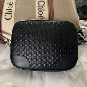 Gucci Black Guccissima Bree Messenger bag